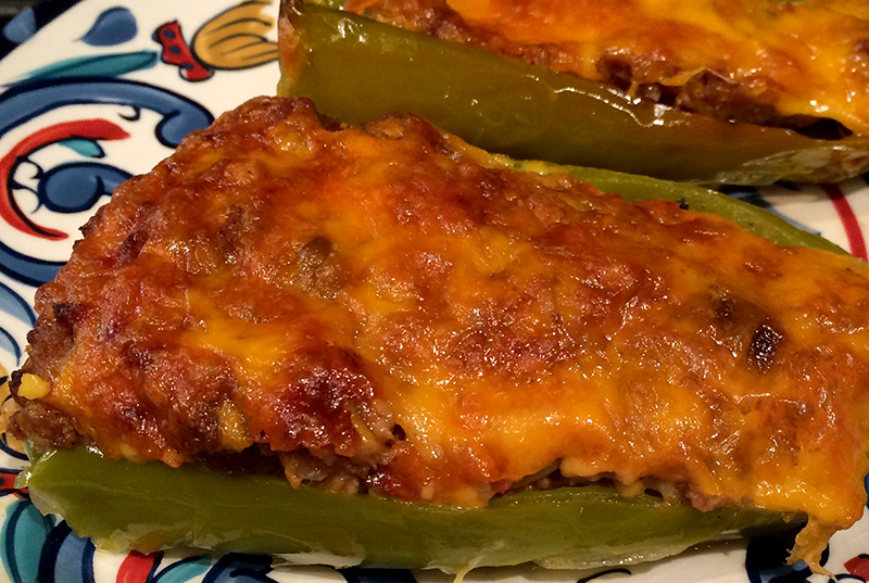 Funny Speaker and Celebrity Chef making stuffed peppers